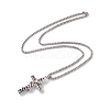 Alloy Cross with Snake Pendant Necklace with 304 Stainless Steel Chains NJEW-C007-09AS-2
