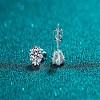 Anti-Tarnish 925 Sterling Silver with Moissanite Rhinestone Earrings AJEW-U007-06P-4