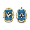 Ion Plating(IP) 304 Stainless Steel Evil Eye Enamel Pendants STAS-N107-04C-G-1