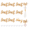 GOMAKERER 8Pcs Brass Micro Pave Clear Cubic Zirconia Bowknot Stud Earring Findings KK-BC0011-03-1