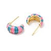 Enamel Croissant Stud Earrings EJEW-P213-19G-3