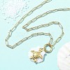 Summer Beach 304 Stainless Steel Pendant Paperclip Chain Necklaces STAS-Z105-07G-02-2