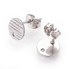 Non-Tarnish 304 Stainless Steel Ear Stud Findings STAS-O119-17A-P-1