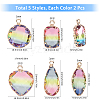 SUNNYCLUE K9 Glass Imitation Tourmaline Pendants GLAA-SC0001-18-2