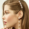 ANATTASOUL 1 Pairs ABS Plastic Imitation Pearl Beaded Tassel Dangle Stud Earrings EJEW-AN0001-52-4