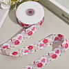 1 Roll Printed Polyester Grosgrain Ribbon SRIB-CY0001-15-7