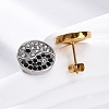 304 Stainless Steel Rhinestone Stud Earrings EJEW-C099-20GP-3