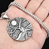 Viking Titanium Steel Box Chain Tree of Life Pendant Necklaces for Men PW-WGA998B-01-3