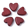 Painted Natural Wood Beads WOOD-R265-08F-1