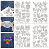 4 Sheets 11.6x8.2 Inch Stick and Stitch Embroidery Patterns DIY-WH0455-109-1