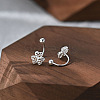 S999 Fine Silver Stud Earrings EJEW-A127-01S-2