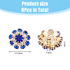 DICOSMETIC 8Pcs 1-Hole Golden Tone Alloy Rhinestone Shank Buttons BUTT-DC0001-08-2