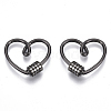 Brass Micro Pave Clear Cubic Zirconia Screw Carabiner Lock Charms ZIRC-T013-05-NF-2