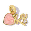 Brass Micro Pave Clear Cubic Zirconia Pendants CU-OY001-70G-3