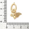 Brass Micro Pave Clear Cubic Zirconia Fold Over Clasps KK-G505-31G-3