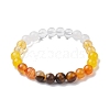 Natural Tiger Eye & Mixed Gemstone Round Beaded Stretch Bracelets for Women BJEW-JB11056-01-1