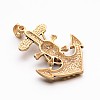 Retro Antique Golden Plated 304 Stainless Steel Anchor with Pirate Style Skull Big Pendants STAS-E094-05AG-3