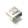 Letter Style 304 Stainless Steel Square Slide Charms STAS-L132-04H-2