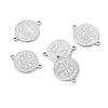 Anti-Tarnish Stainless Steel Flat Round Connector Charms PW-WGBC551-06-1