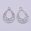 Hollow Alloy Kitten Open Back Bezel Pendants PALLOY-WH0080-03P-RS-1
