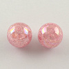 AB Color Transparent Crackle Round Acrylic Beads CACR-S006-02-1