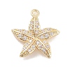 Brass Pave Clear Cubic Zirconia Pendants KK-Z061-09G-01-1