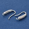 Rack Plating Brass Micro Pave Clear Cubic Zirconia Earring Hooks KK-A231-02S-2