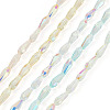 10 Strands 5 Colors AB Color Plated Transparent Glass Teardrop Beads Strands EGLA-TA0013-66-2