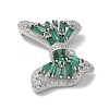 Brass Micro Pave Cubic Zirconia Pendants with Glass KK-U052-27P-02-2