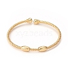 Rack Plating Brass Cuff Bangles with Bead BJEW-E071-07G-1