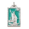 Brass Micro Pave Cubic Zirconia Pendants with Enamel KK-H458-01P-15-1