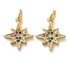 Brass Micro Pave Colorful Cubic Zirconia Charms KK-I658-21G-1