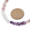 Natural Rose Quartz & Quartz Crystal & Amethyst Chip Beaded Necklaces NJEW-JN05099-04-3