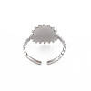 Non-Tarnish 304 Stainless Steel Flat Round with Initial Letter Open Cuff Ring for Men Women RJEW-S405-246P-C-2