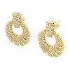 Rack Plating Brass Micro Pave Clear Cubic Zirconia Dangle Stud Earrings EJEW-M223-16G-1