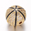 Brass Micro Pave Cubic Zirconia Beads ZIRC-G142-03G-2