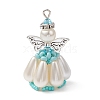 Pearlized Glass Pearl Beads  Pendants PALLOY-MZ00487-02-1