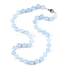 Natural Aquamarine Beaded Necklaces NJEW-S404-19-4