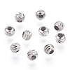 Rhodium Plated 925 Sterling Silver Beads STER-T004-78P-3mm-3