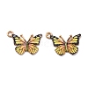 Light Gold Alloy Enamel Pendants ENAM-G210-02LG-09-2