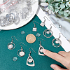 Unicraftale 12 Pairs 4 Style Glass Blank Dome Dangle Earrings EJEW-UN0002-21-3