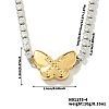 Golden Tone Brass Clear Cubic Zirconia Cup Chain Geometric Pendant Necklaces for Women LZ2256-4-1