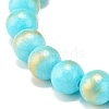 Natural Mashan Jade Round Beaded Stretch Bracelet BJEW-JB07970-02-4