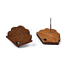 Walnut Wood Stud Earring Findings MAK-N032-014-3