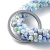 Glass Beaded Bracelet Wrist Keychain AJEW-Z018-01F-2