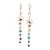 Natural Mixed Stone & Synthetic Turquoise Dangle Earrings EJEW-JE06051-01-1