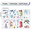 8 Sheets 8 Styles PVC Waterproof Wall Stickers DIY-WH0345-215-2