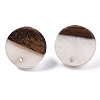 Resin & Walnut Wood Stud Earring Findings MAK-N032-007A-3