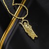 Brass Micro Pave Clear Cubic Zirconia Saint Jude Pendant Necklaces NJEW-C071-01A-G-3