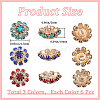 Gorgecraft 18Pcs 3 Colors 1-Hole Alloy Rhinestone Shank Buttons BUTT-GF0003-61-2